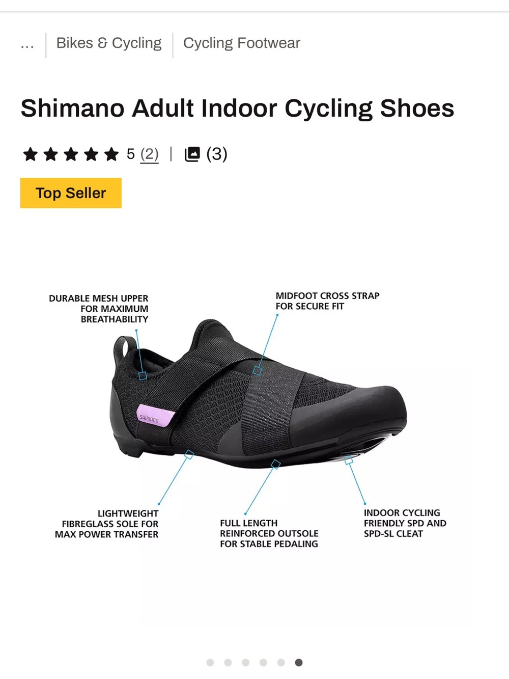 Shimano Black Indoor Cycling Shoes - Size 39 - Picture 4 of 10